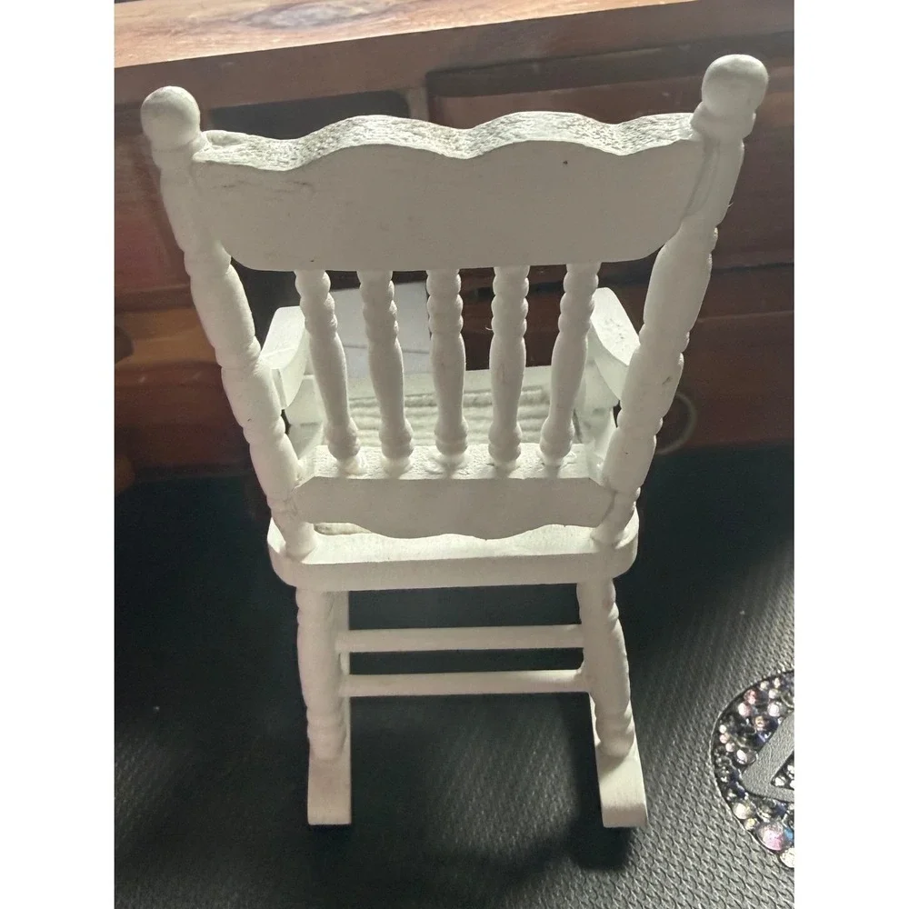 Vintage 1:12‎ Scale Dollhouse Furniture Lot 7pc Desk Chairs Grandfather Clock